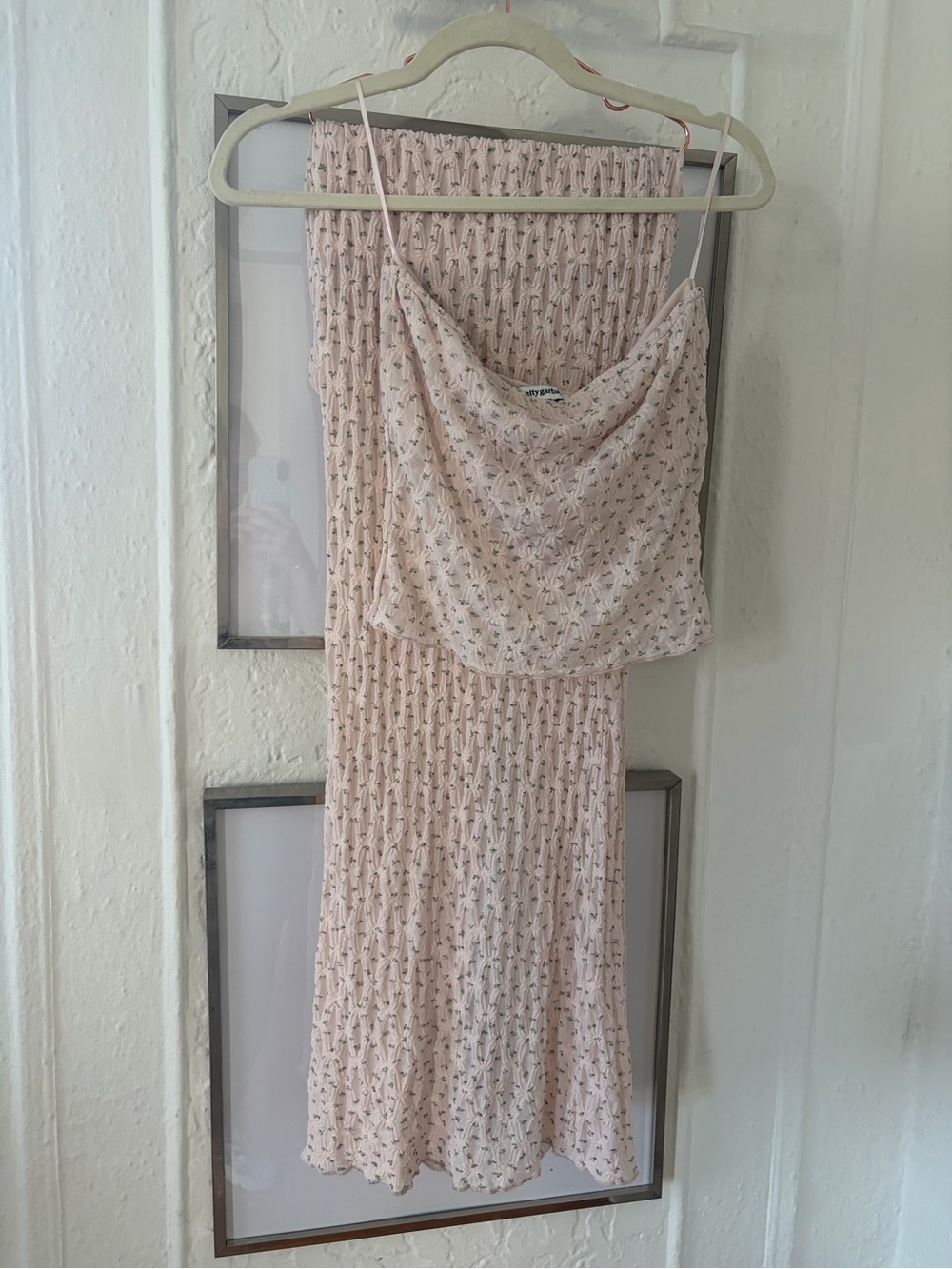Sheer Pink Maxi Skirt and Tube Top Set